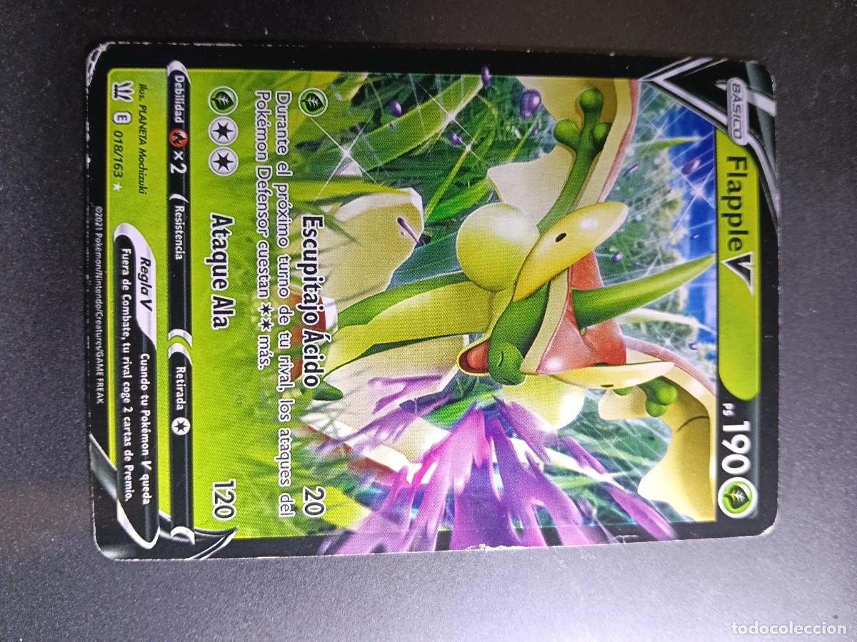 Trading cards: CROMO CARTA FLAPPLE V 18/163 ESCUPITAJO ACIDO ATAQUE ALA POKEMON 2021