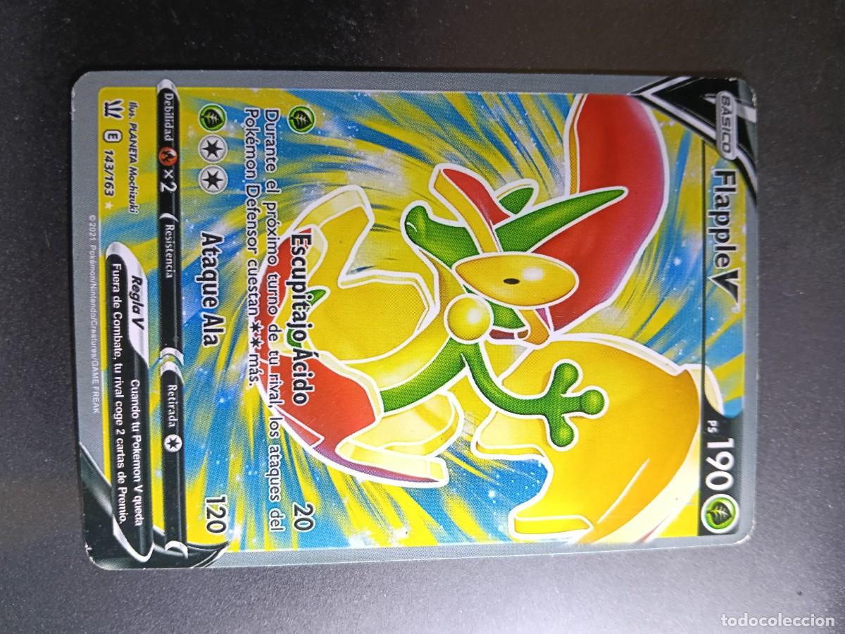 Trading cards: CROMO CARTA FLAPPLE V 143/163 ESCUPITAJO ACIDO ATAQUE ALA POKEMON 2021