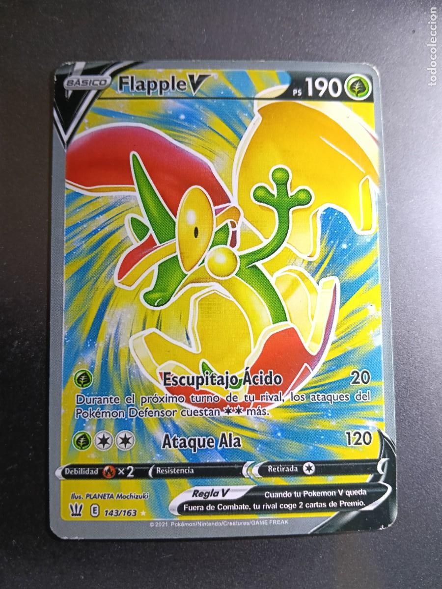 Trading cards: CROMO CARTA FLAPPLE V 143/163 ESCUPITAJO ACIDO ATAQUE ALA POKEMON 2021