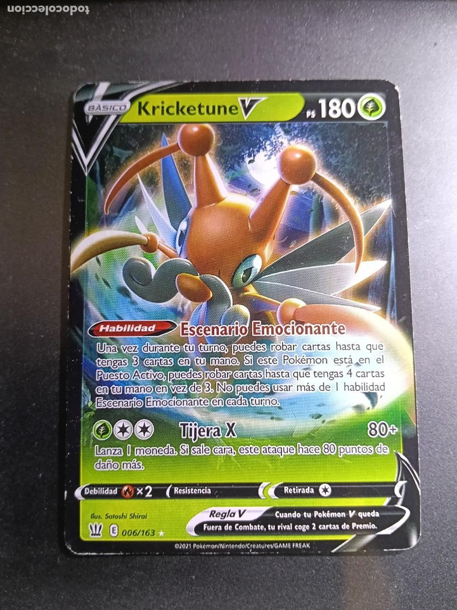 Trading cards: CROMO CARTA KRICKETUNE V 6/163 DANZA ESCENARIO EMOCIONANTE TIJERA X POKEMON 2021