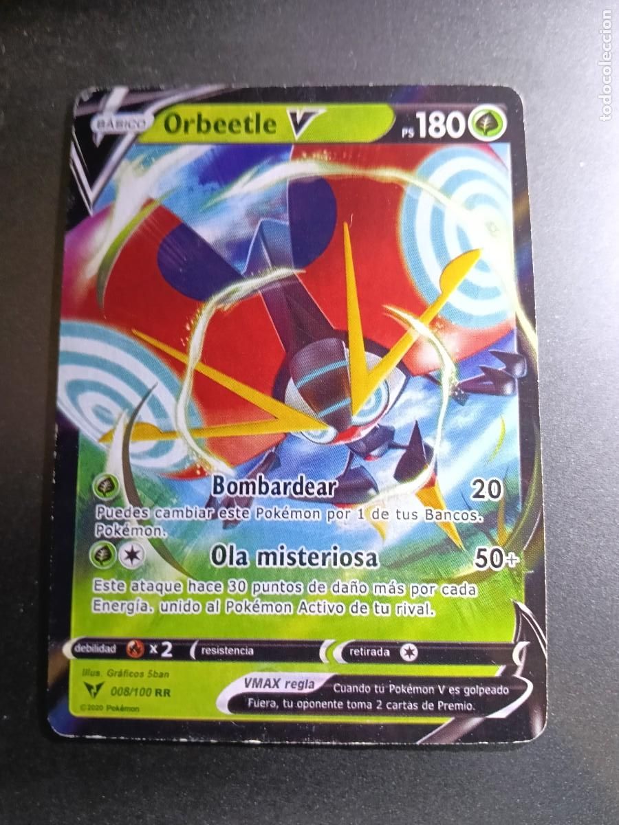 Trading cards: CROMO CARTA ORBEETLE V 8/100 BOMBARDEAR OLA MISTERIOSA POKEMON 2020