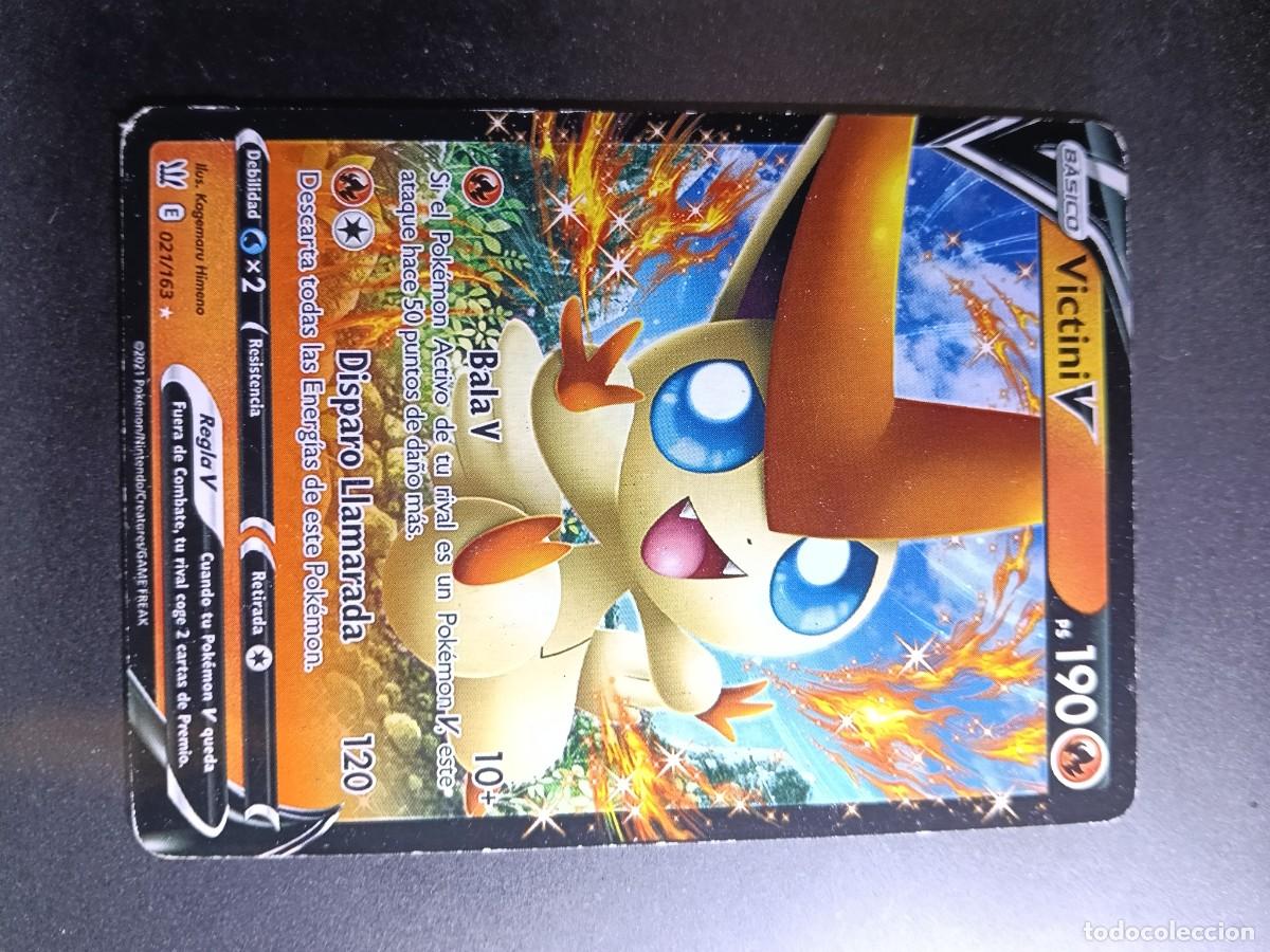 Trading cards: CROMO CARTA VICTINI V 21/163 BALA V DISPARO LLAMARADA POKEMON 2021