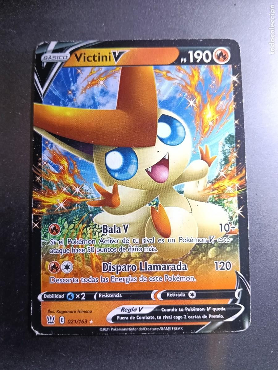 Trading cards: CROMO CARTA VICTINI V 21/163 BALA V DISPARO LLAMARADA POKEMON 2021