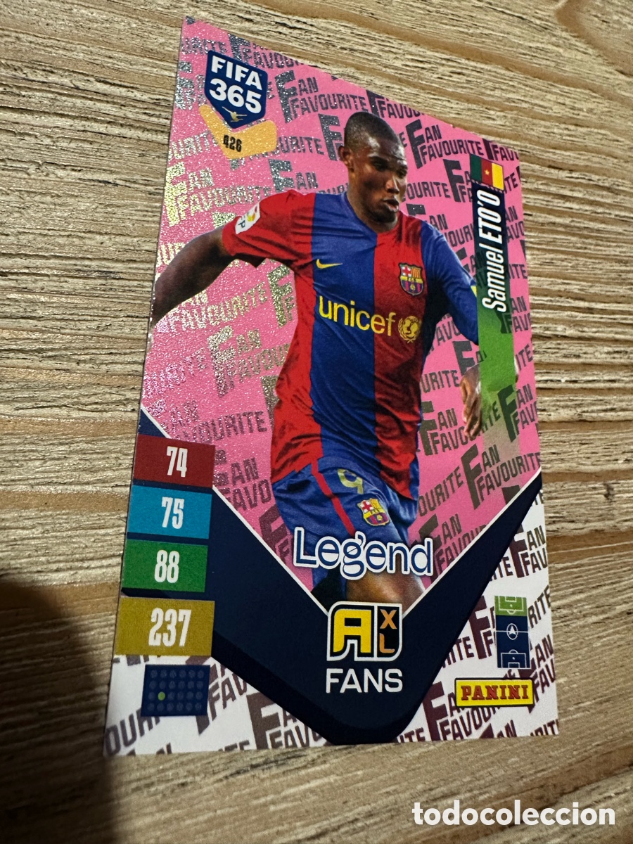 Trading cards: SAMUEL ETO'O FC BARCELONA FAN FAVOURITE 426 PARALLEL ROSA PINK FIFA 365 2027 PANINI ADRENALYN XL