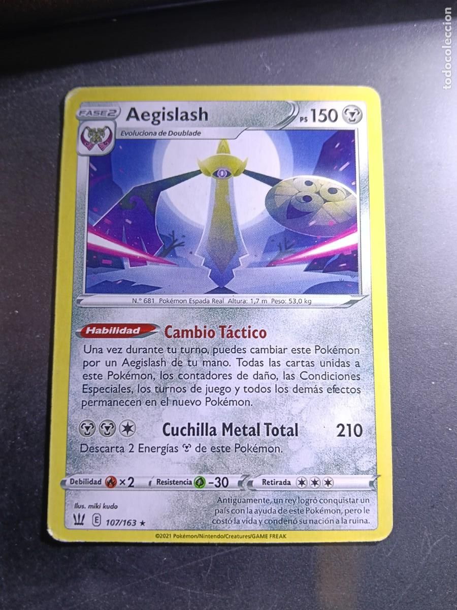 Trading cards: CROMO CARTA AEGISLASH 107/163 CAMBIO TACTICO EMBATE GIGATON N&ordm;681 POKEMON 2021