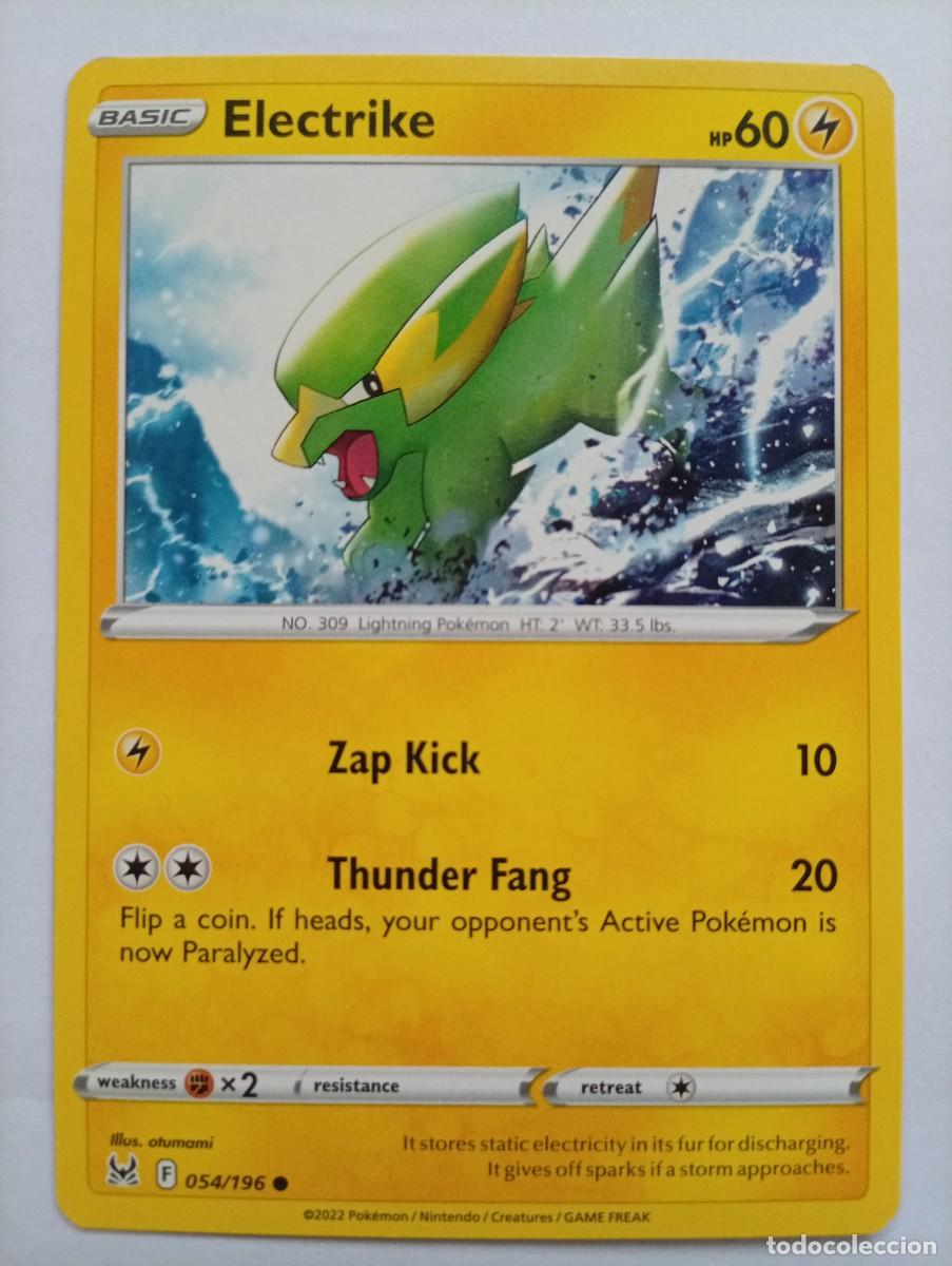 Trading cards: Carta Pok&eacute;mon de Electrike, correspondiente a la edici&oacute;n de 2022. - N&uacute;mero de colecci&oacute;n 54/196. - I