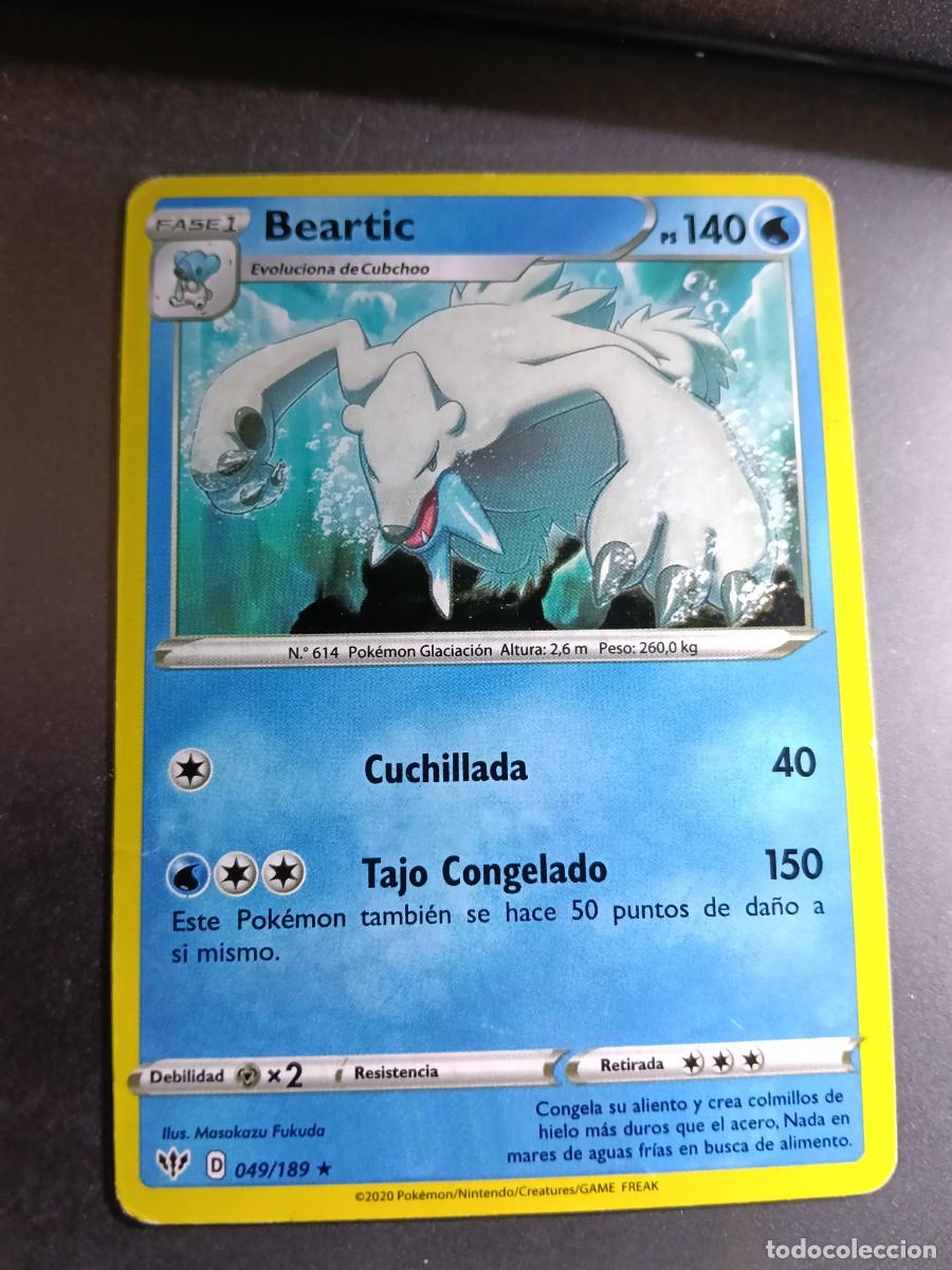 Trading cards: CROMO CARTA BEARTIC 49/189 CUCHILLADA TAJO CONGELADO N&ordm;614 POKEMON 2020