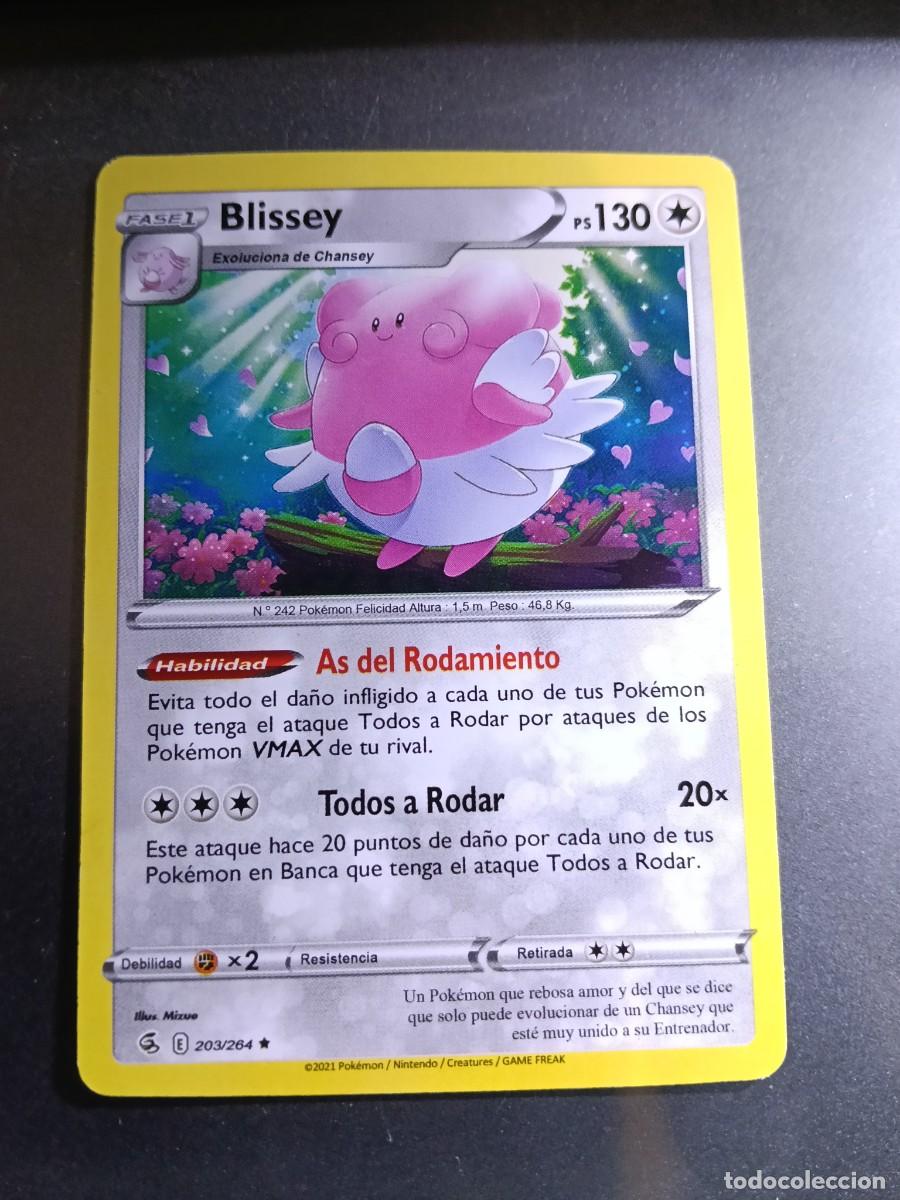 Figurine Collezionabili: CROMO CARTA BLISSEY 203/264 AS DEL RODAMIENTO TODOS A RODAR N&ordm;242 POKEMON 2021