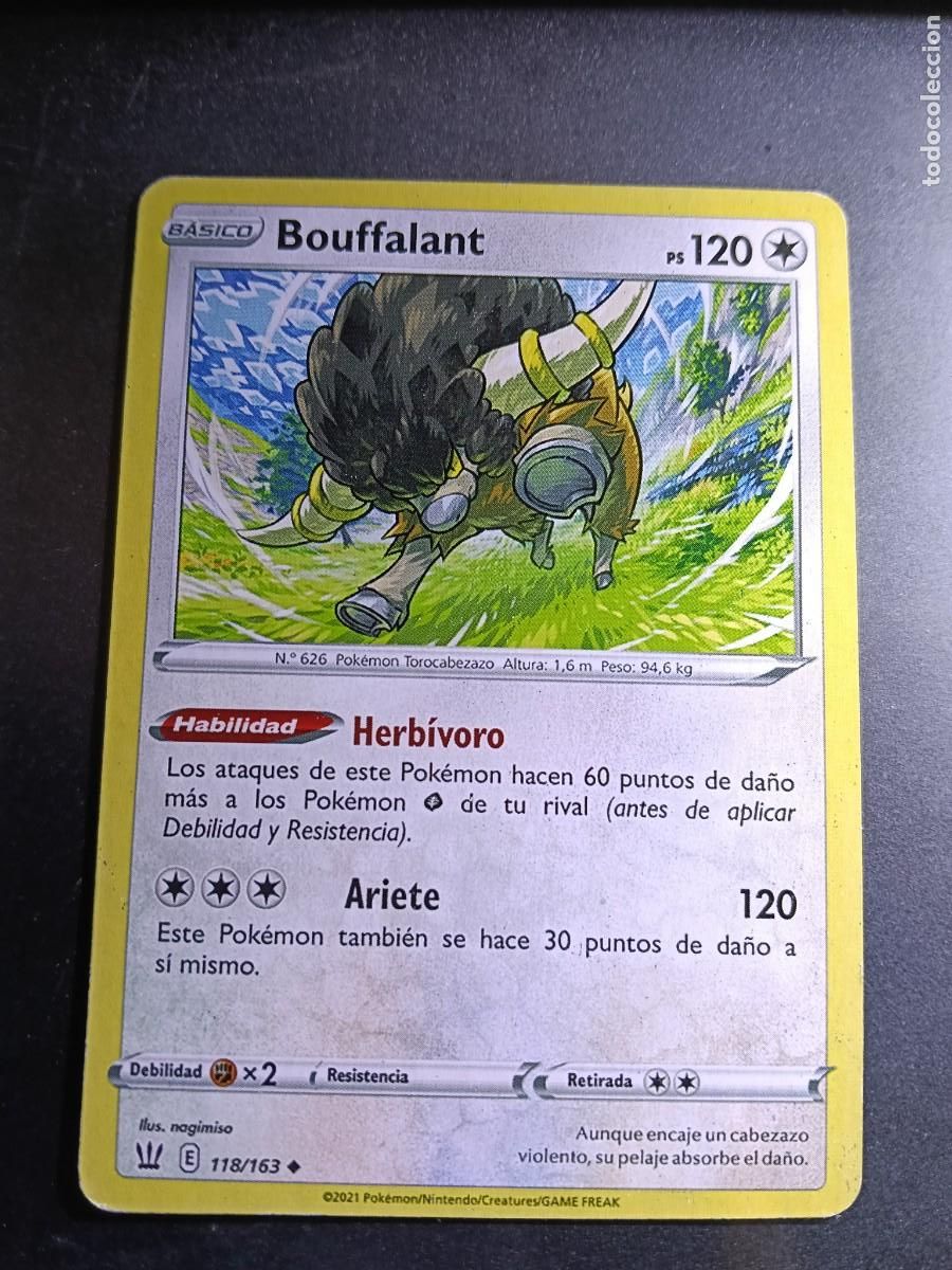 Trading cards: CROMO CARTA BOUFFALANT 118/163 HERBIVORO ARIETE N&ordm;626 POKEMON 2021