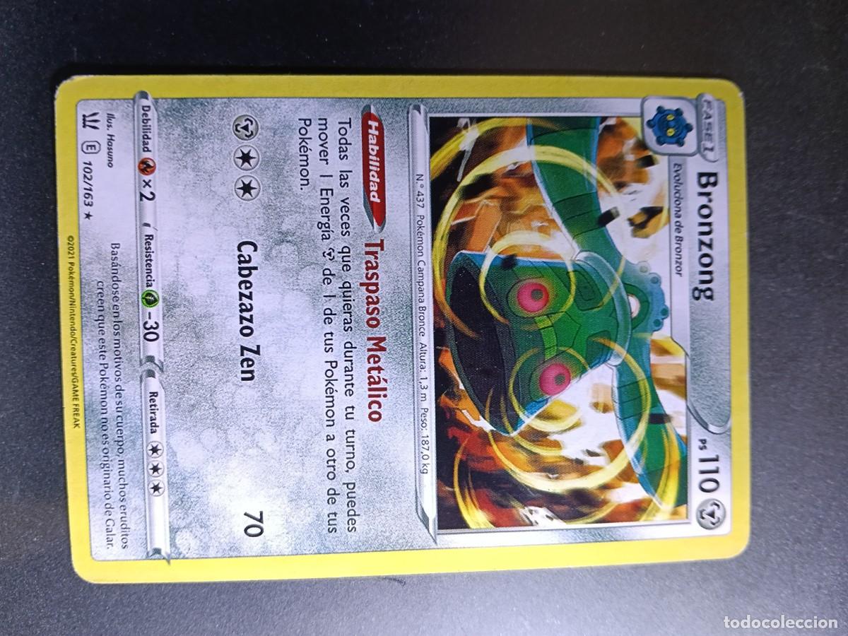Trading cards: CROMO CARTA BRONZONG 102/163 TRASPASO METALICO CABEZAZO ZEN N&ordm;437 POKEMON 2021