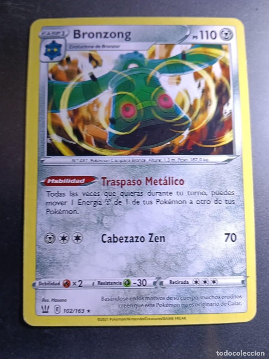Trading cards: CROMO CARTA BRONZONG 102/163 TRASPASO METALICO CABEZAZO ZEN N&ordm;437 POKEMON 2021