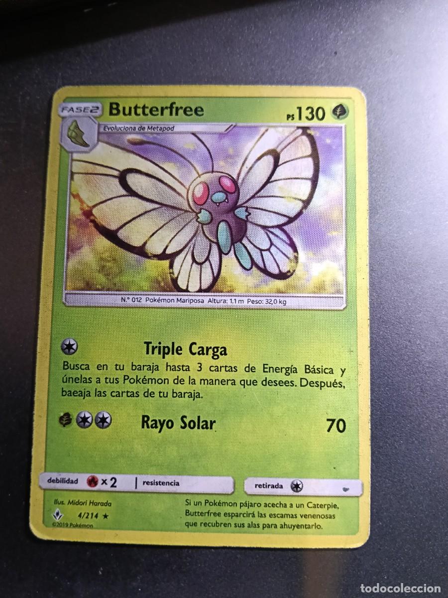 Trading cards: CROMO CARTA BUTTERFREE 4/214 TRIPLE CARGA RAYO SOLAR N&ordm;12 POKEMON 2019