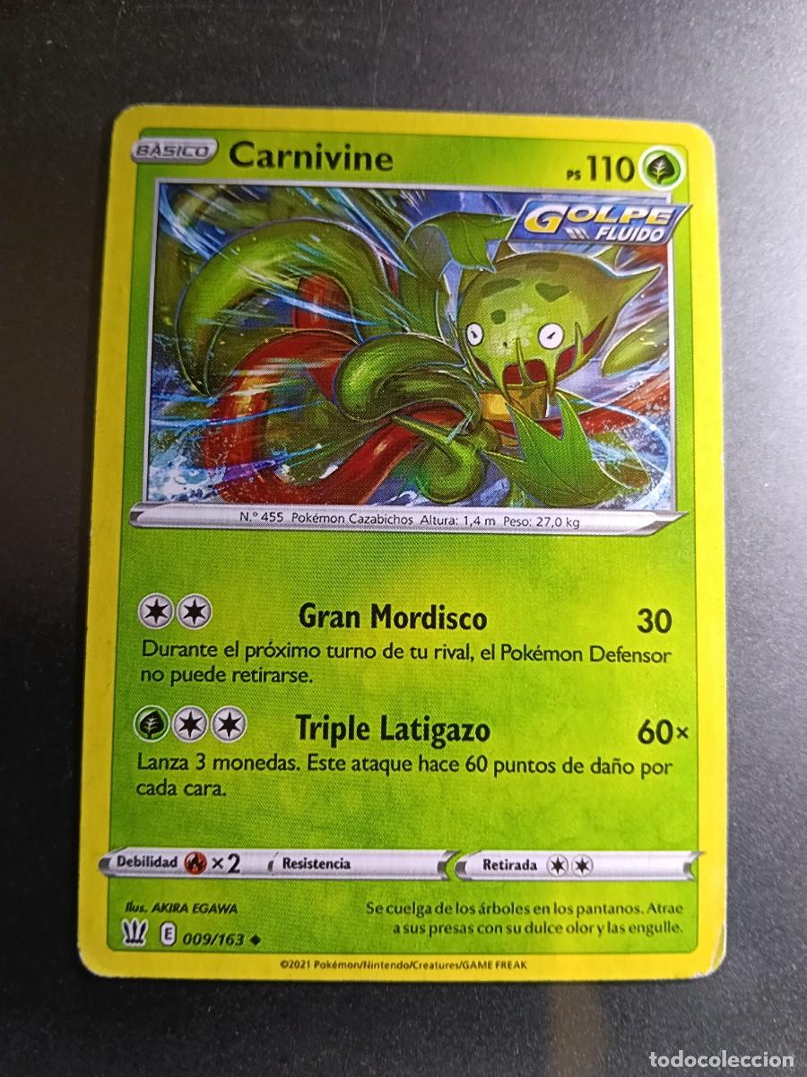 Trading cards: CROMO CARTA CARNIVINE 9/163 GRAN MORDISCO TRIPLE LATIGAZO N&ordm;455 GOLPE FLUIDO POKEMON 2021