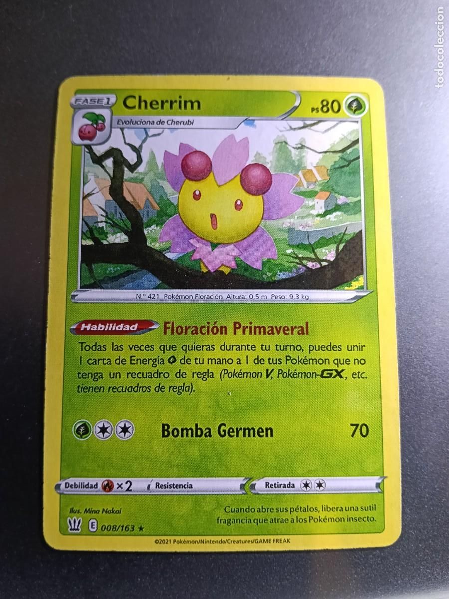 Trading cards: CROMO CHERRIM 8/163 FLORACION PRIMAVERAL BOMBA GERMEN N&ordm;421 POKEMON 2021