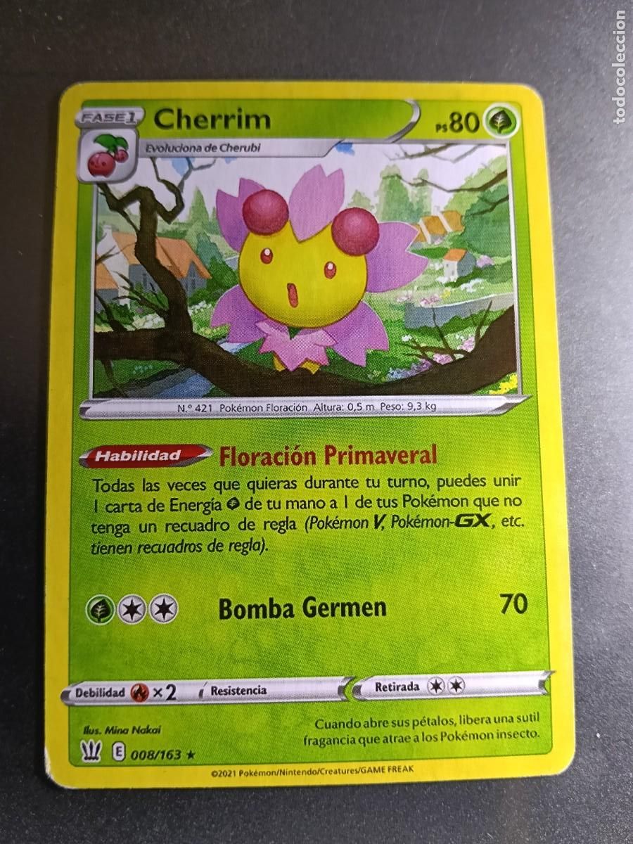Trading cards: CROMO CHERRIM 8/163 FLORACION PRIMAVERAL BOMBA GERMEN N&ordm;421 POKEMON 2021