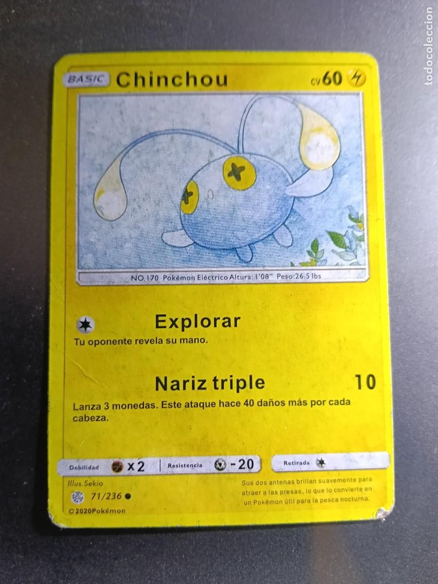 Trading cards: CROMO CHINCHOU 71/236 EXPLORAR NARIZ TRIPLE N&ordm;70 POKEMON