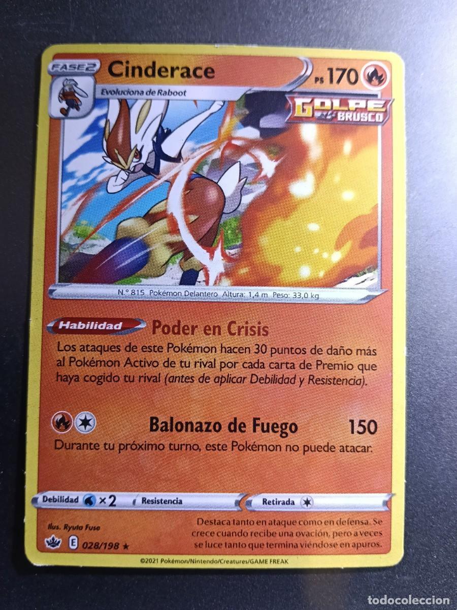 Trading cards: CROMO CINDERACE 28/198 PODER EN CRISIS BALONAZO DE FUEGO N&ordm;815 GOLPE BRUSCO POKEMON 2021