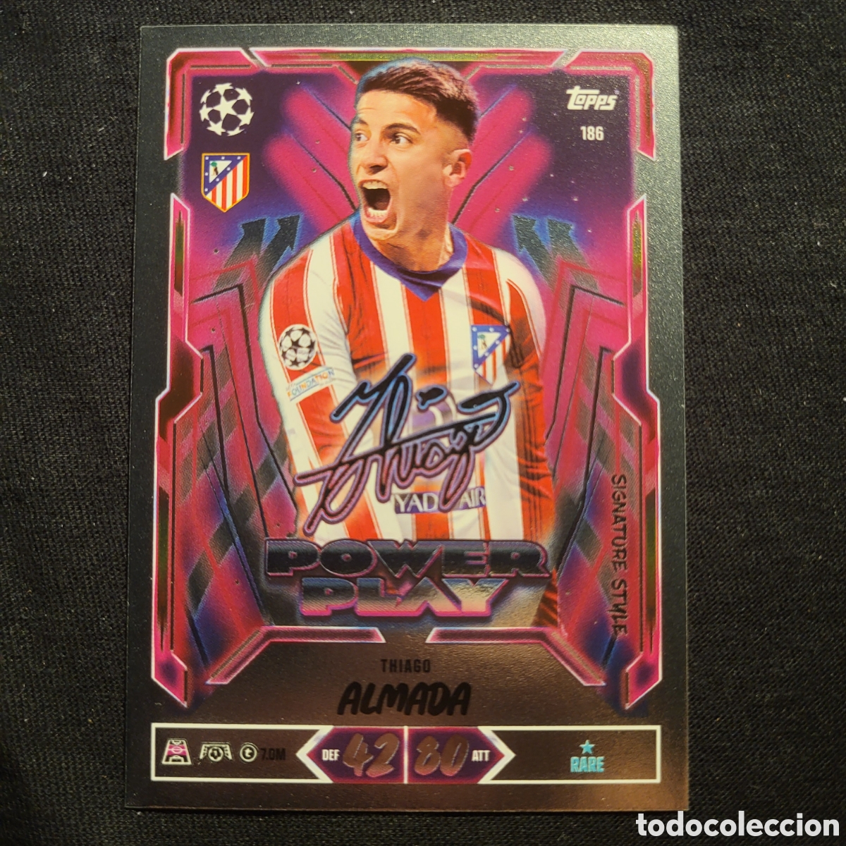 Trading cards: 186 Thiago Almada Power Play [Mirror, Rare] / Match Attax UCC 2026