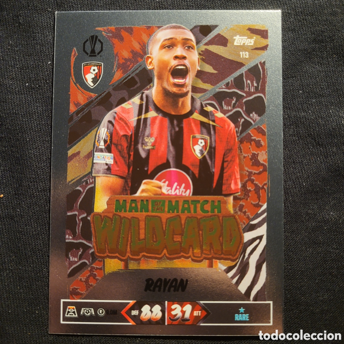 Trading cards: 113 Rayan Man of The Match Wild Card [Mirror, Rare] / Match Attax UCC 2026