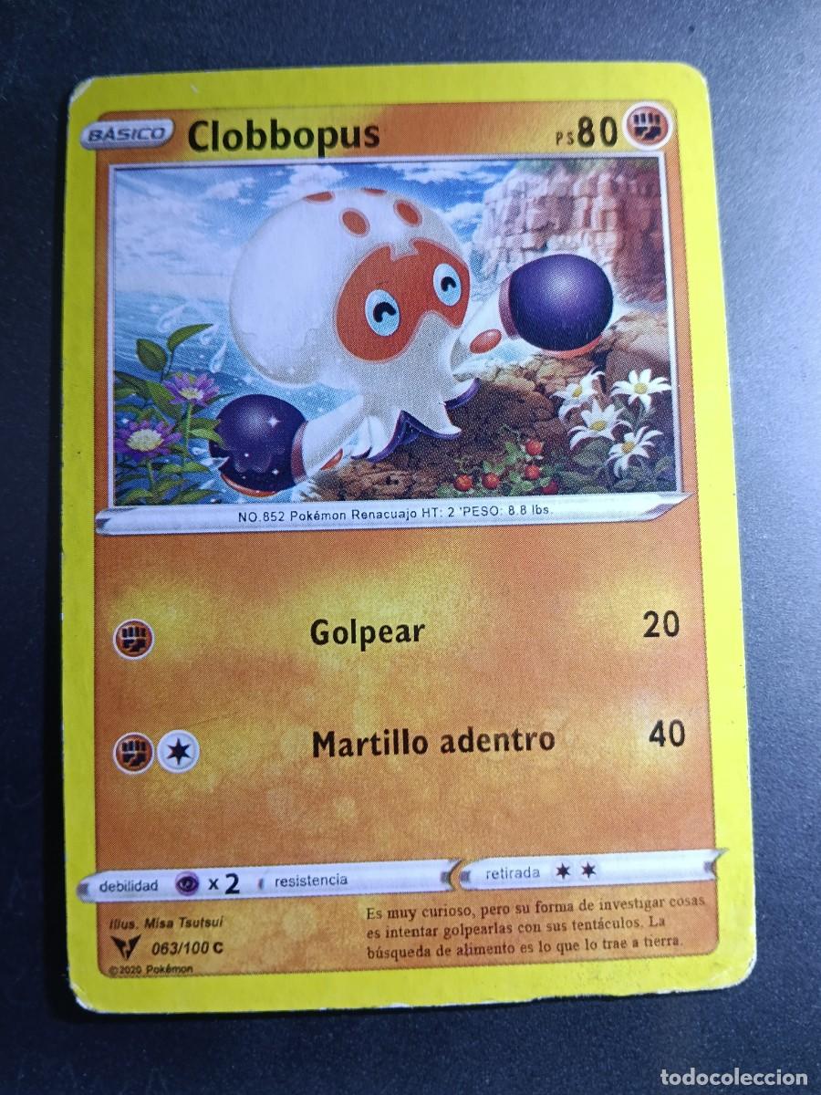 Trading cards: CROMO CARTA CLOBBOPUS 63/100 GOLPEAR MARTILLO ADENTRO N&deg;852 POK&Eacute;MON 2020