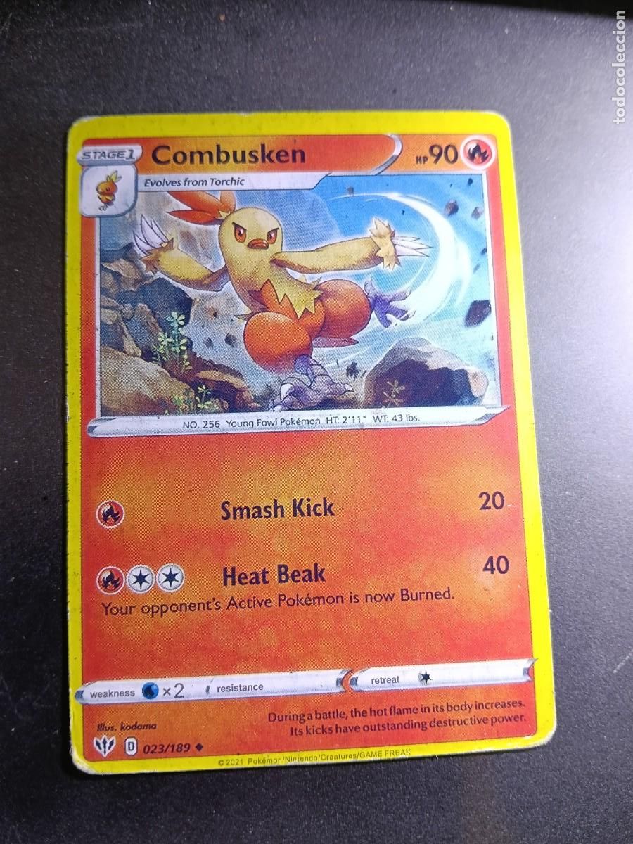 Trading cards: CROMO CARTA COMBUSKEN 23/189 SMASH KICK HEAT BEAK N&deg;256 POK&Eacute;MON 2021