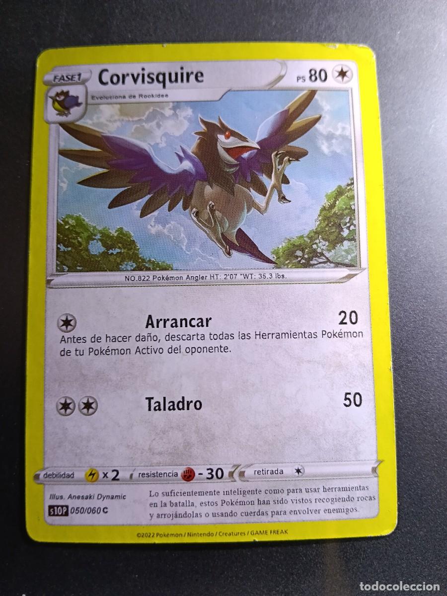 Trading cards: CROMO CARTA CORVISQUIRE 50/60 ARRANCAR TALADRO N&deg;822 POK&Eacute;MON 2022