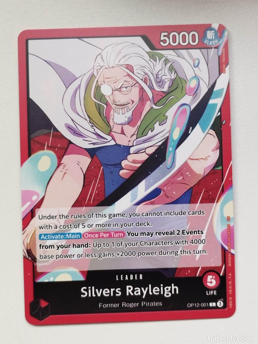 Trading cards: CROMO TRADING CARD ONE PIECE BANDAI - Silvers Rayleigh (OP12-001) (V.1) LIDER LEADER