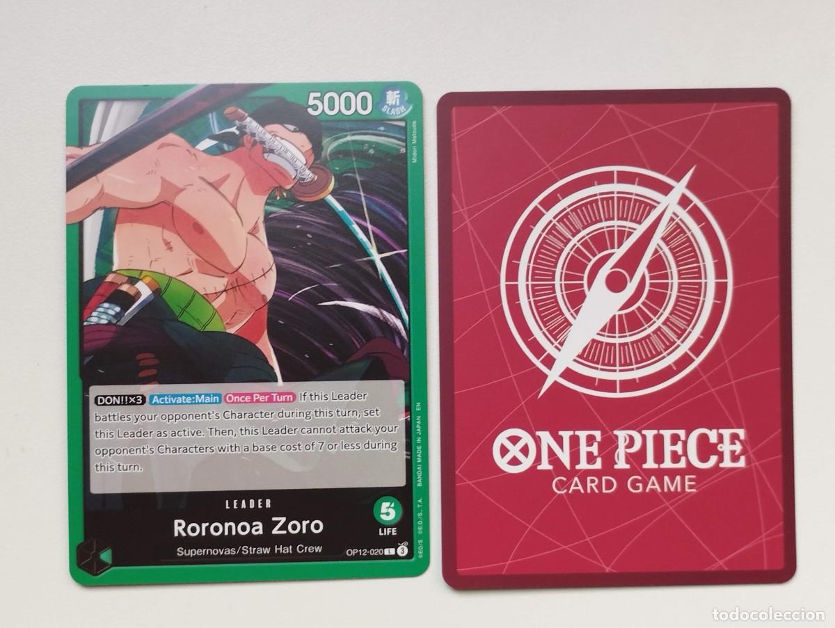 Trading cards: CROMO TRADING CARD ONE PIECE BANDAI - Roronoa Zoro (OP12-020) (V.1) LIDER LEADER