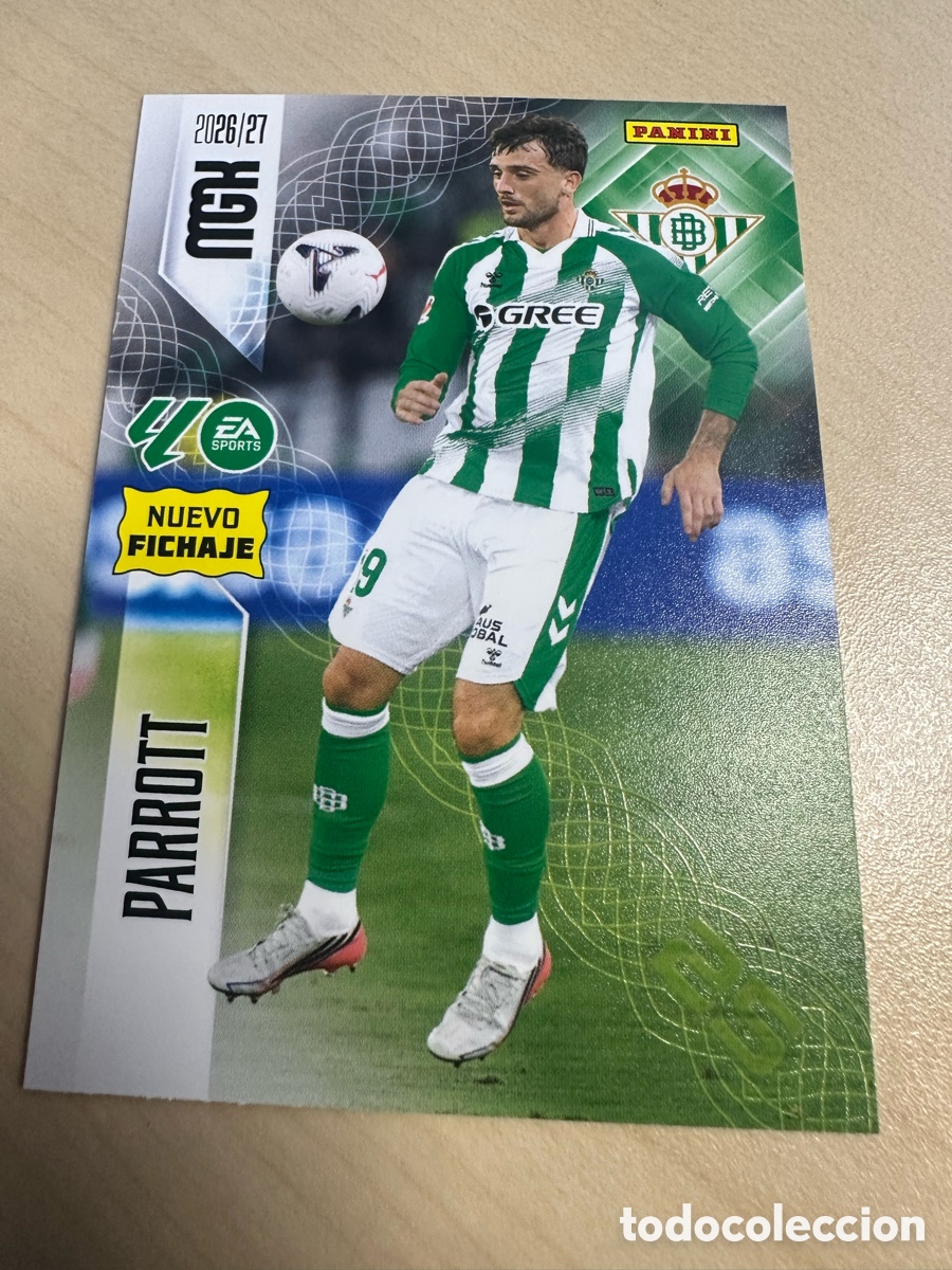 Trading cards: PARROTT REAL BETIS NUEVO FICHAJE 493 3&ordf; EDICI&Oacute;N MEGACRACKS 2026/27 26-27 26 27 MGK PANINI