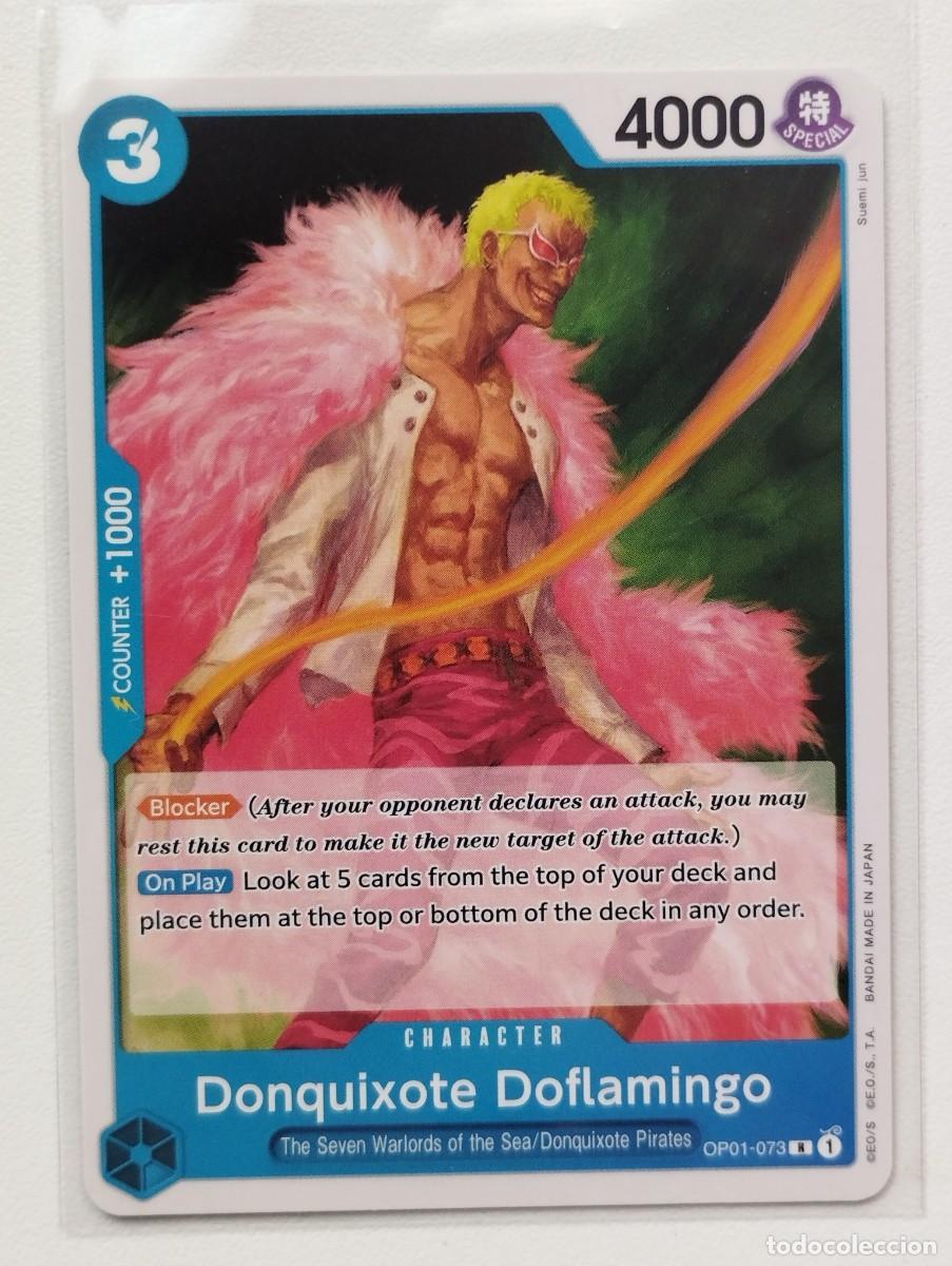 Trading cards: CROMO TRADING CARD ONE PIECE BANDAI - Donquixote Doflamingo (OP01-073) (V.1) RARA R