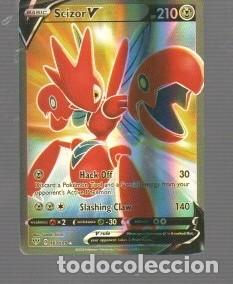 Trading cards: CROMOS DE POK&Eacute;MON BASIC SCIZOR V HP 210 DEL A&Ntilde;O 2020 D 1853/189