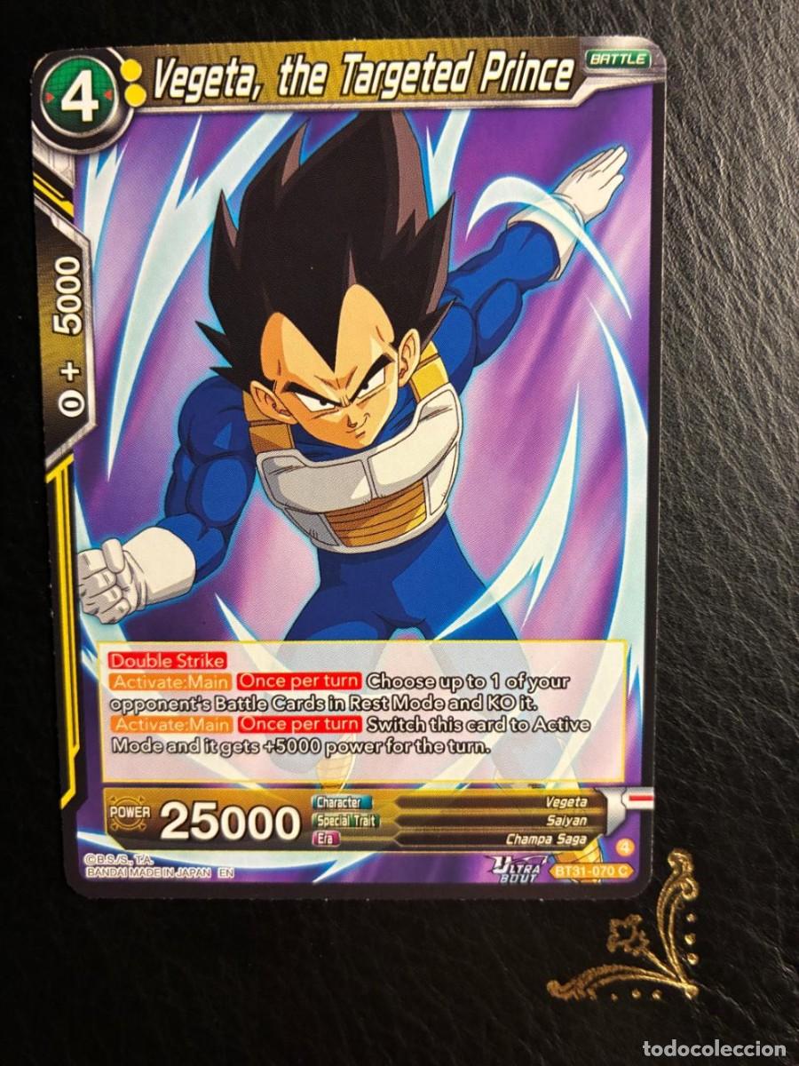 Trading cards: BT31-70 Vegeta, the Targeted Prince DRAGON BALL IMPACT BEYOND DIMENSIONS