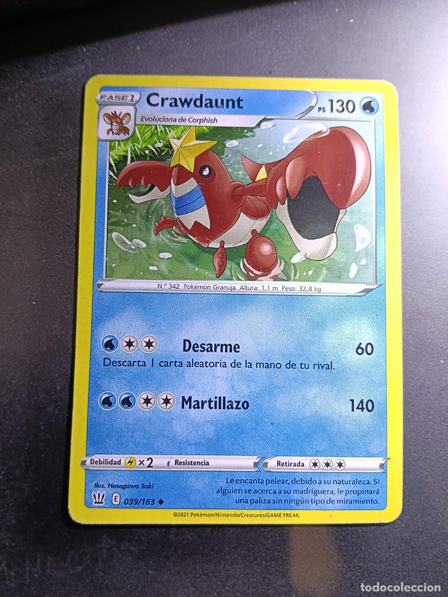 Trading cards: CROMO CARTA CRAWDAUNT 39/163 DESARME MARTILLAZO N&deg;342 POK&Eacute;MON 2021