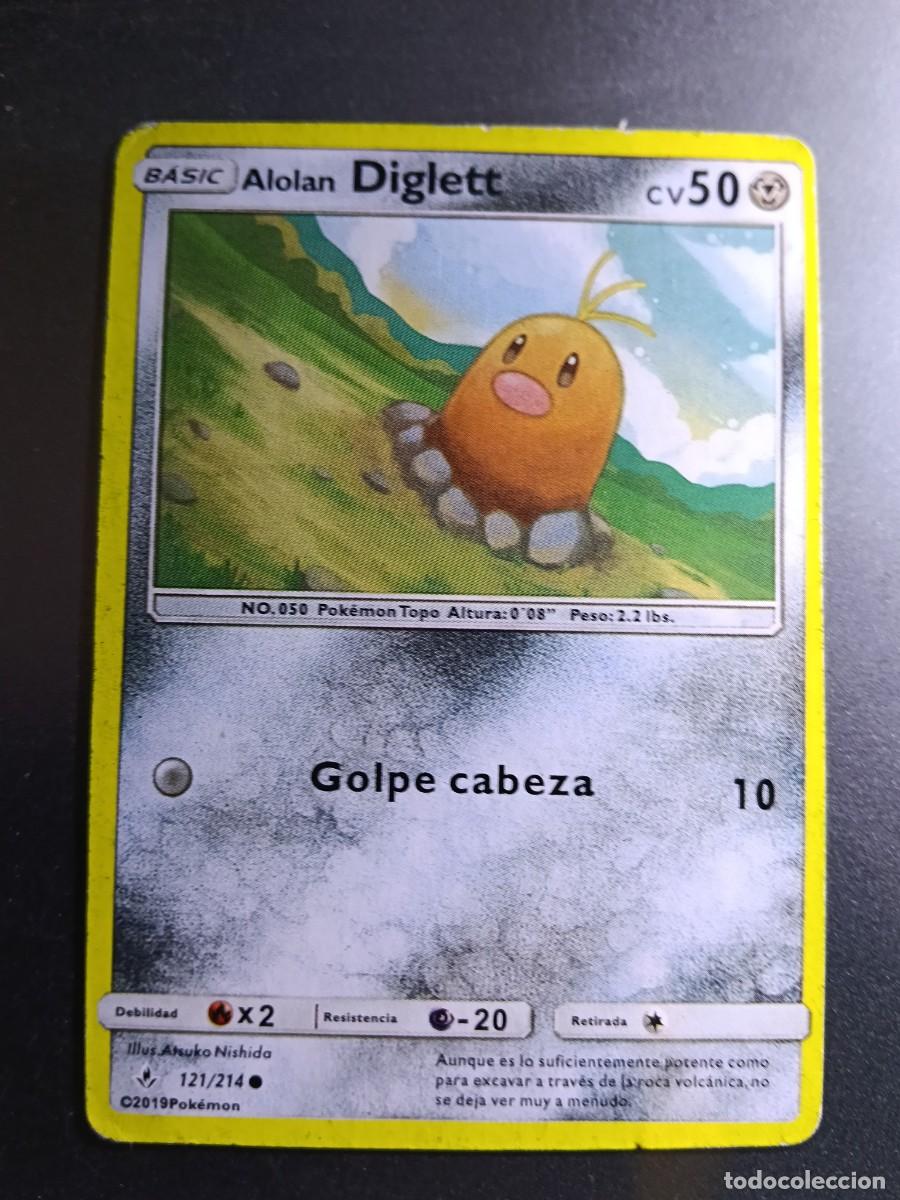 Trading cards: CROMO CARTA ALOLAN DIGLETT 121/214 GOLPE CABEZA N&deg;50 POK&Eacute;MON 2019