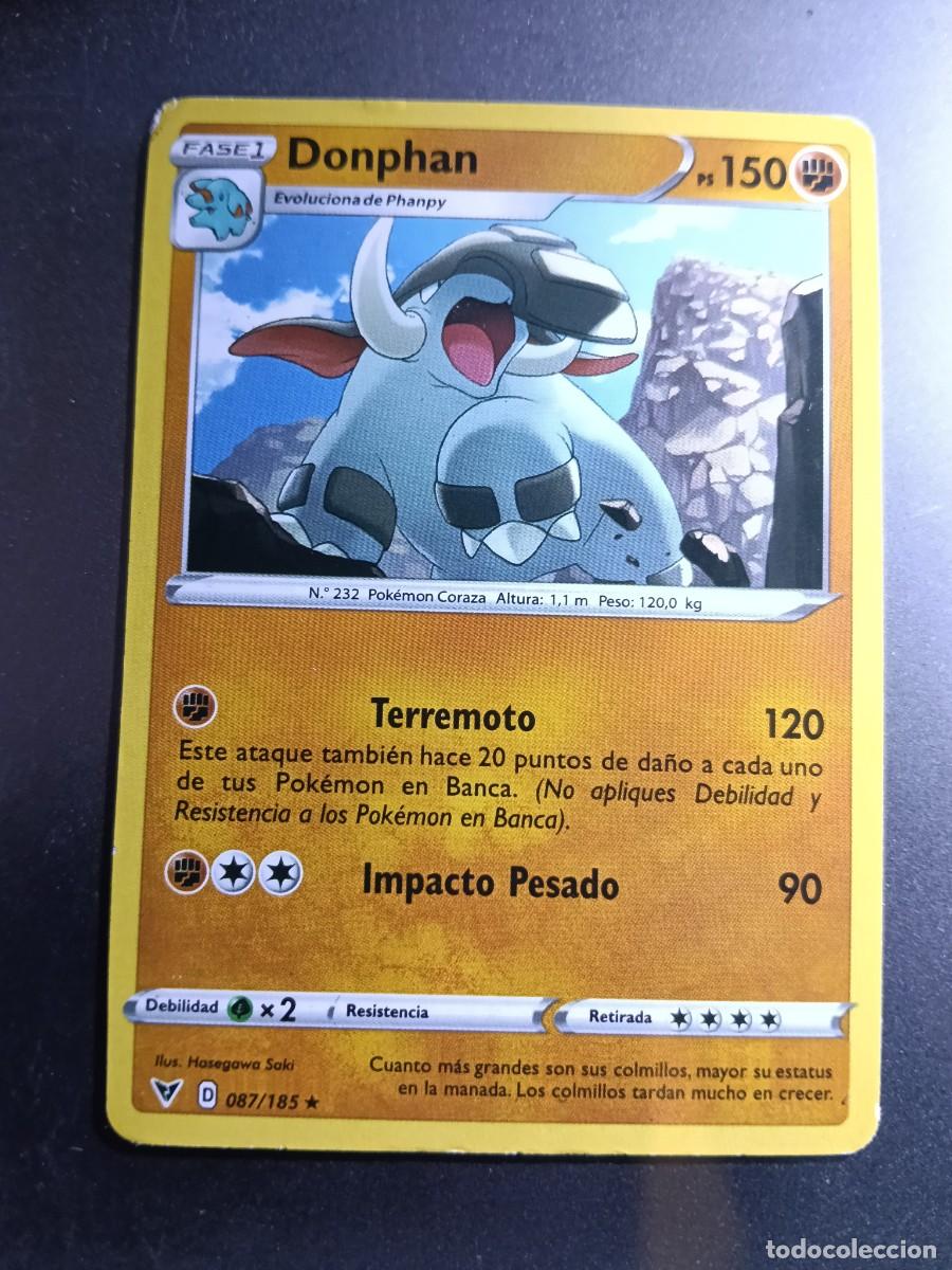 Trading cards: CROMO CARTA DONPHAN 87/185 TERREMOTO IMPACTO PESADO N&deg;232 POK&Eacute;MON