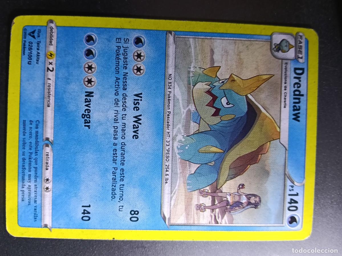 Trading cards: CROMO CARTA DREDNAW 26/100 VISE WAVE NAVEGAR N&deg;834 POK&Eacute;MON 2020