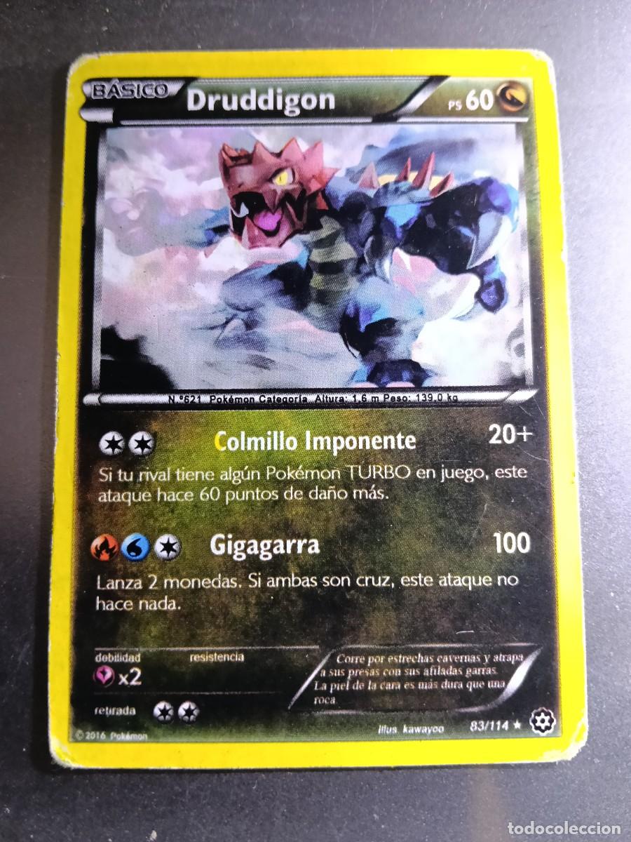 Trading cards: CROMO CARTA DRUDDIGON 83/114 COLMILLO IMPONENTE GIGAGARRA N&deg;631 POK&Eacute;MON 2016