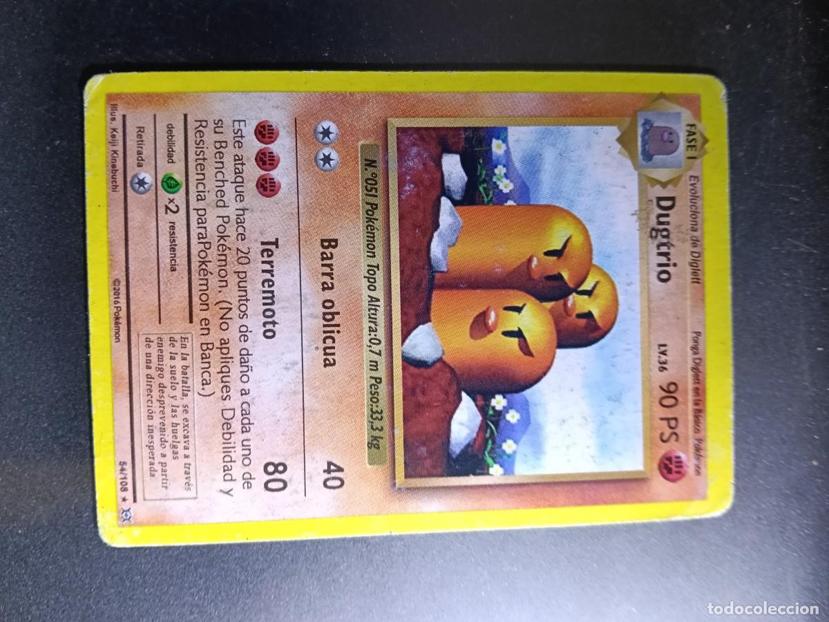 Trading cards: CROMO CARTA DUGTRIO 54/108 BARRA OBLICUA TERREMOTO N&deg;51 POK&Eacute;MON 2016