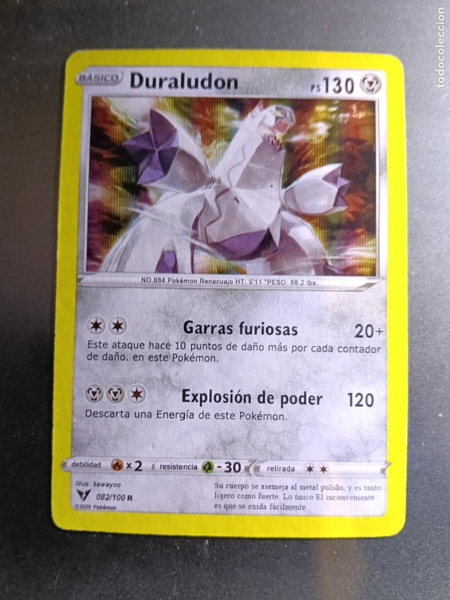Trading cards: CROMO CARTA DURALUDON 82/100 GARRAS FURIOSAS EXPLOSION DE PODER N&deg;884 POK&Eacute;MON 2020