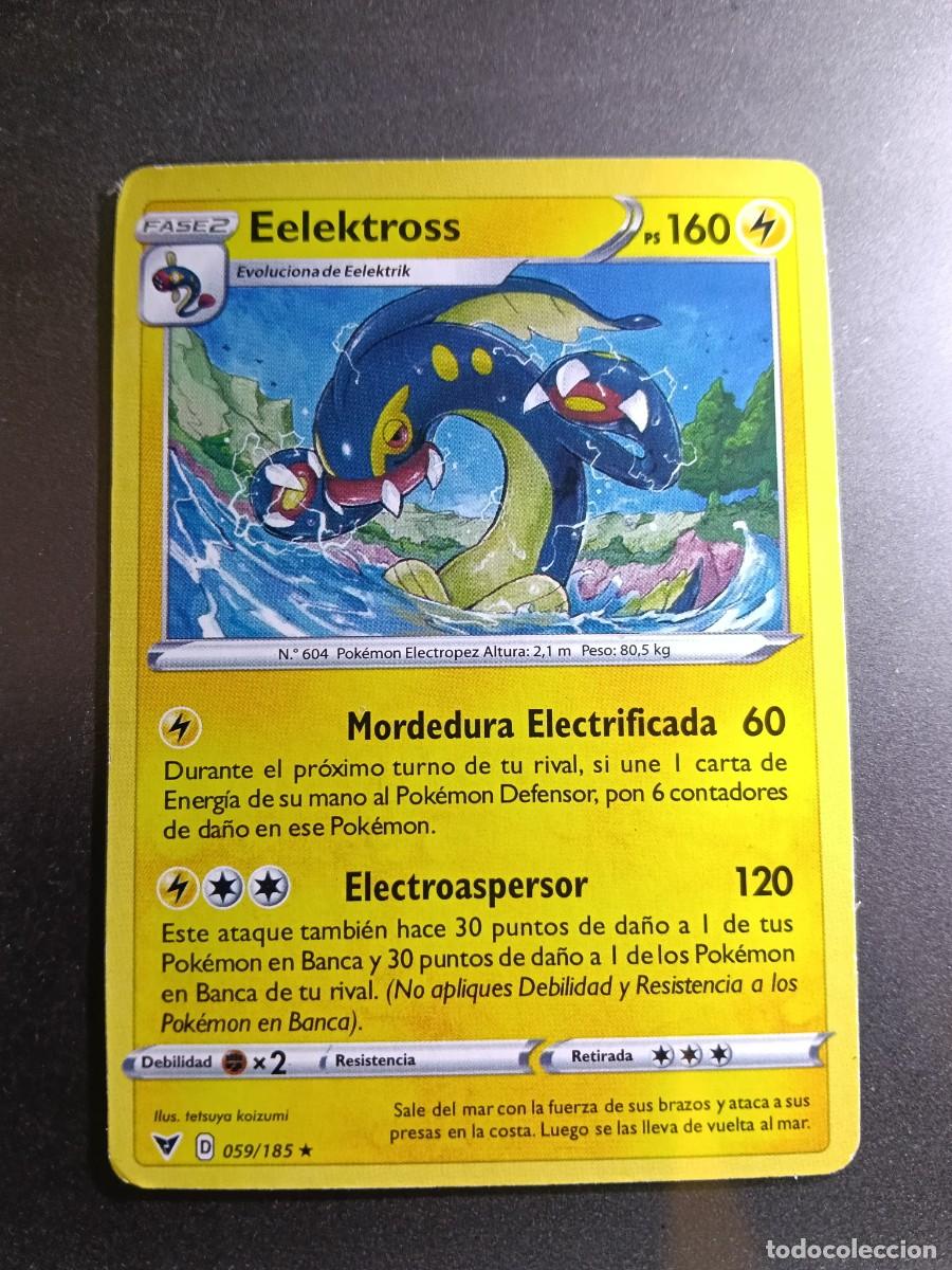 Trading cards: CROMO CARTA EELEKTROSS 59/185 MORDEDURA ELECTRIFICADA ELECTROASPERSOR N&deg;604 POK&Eacute;MON