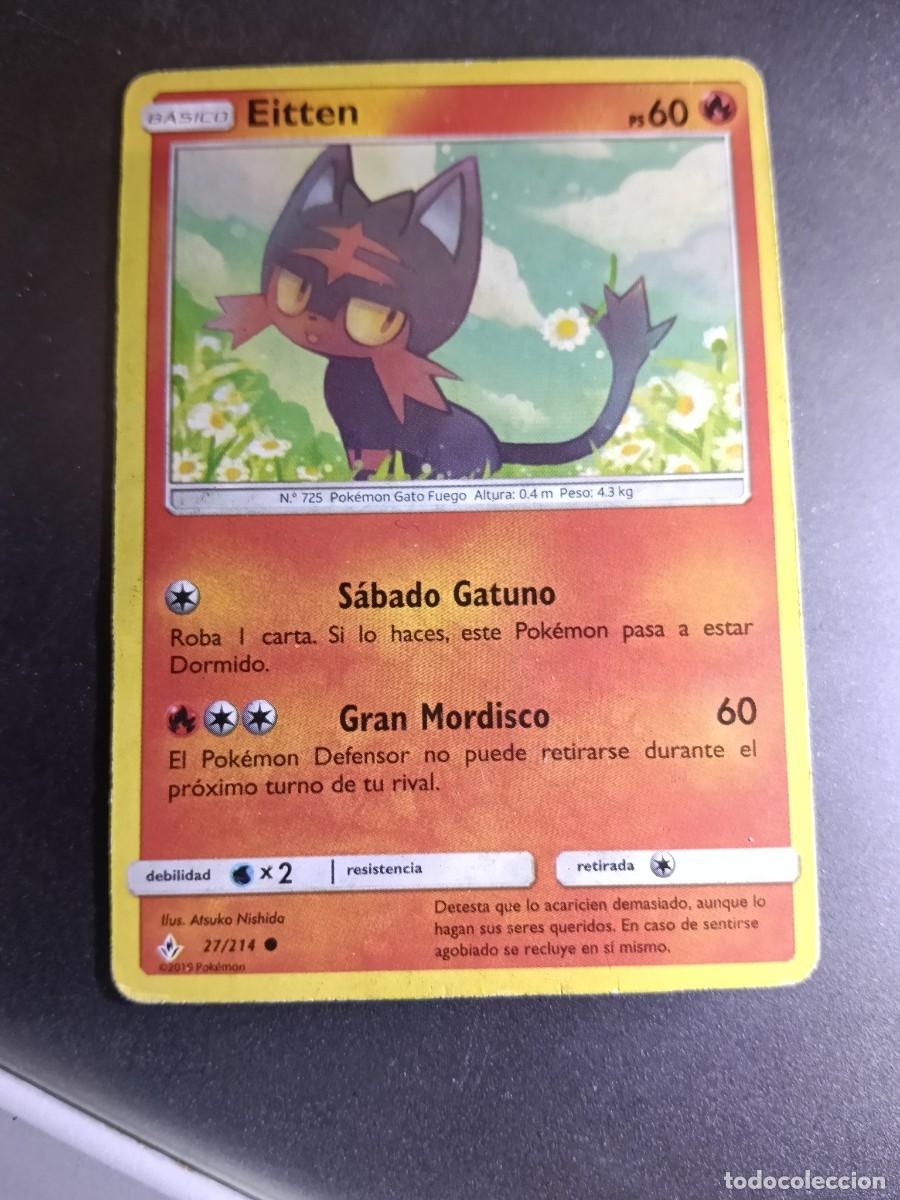 Trading cards: CROMO CARTA EITTEN 27/214 SABADO GATUNO GRAN MORDISCO N&deg;725 POK&Eacute;MON 2019
