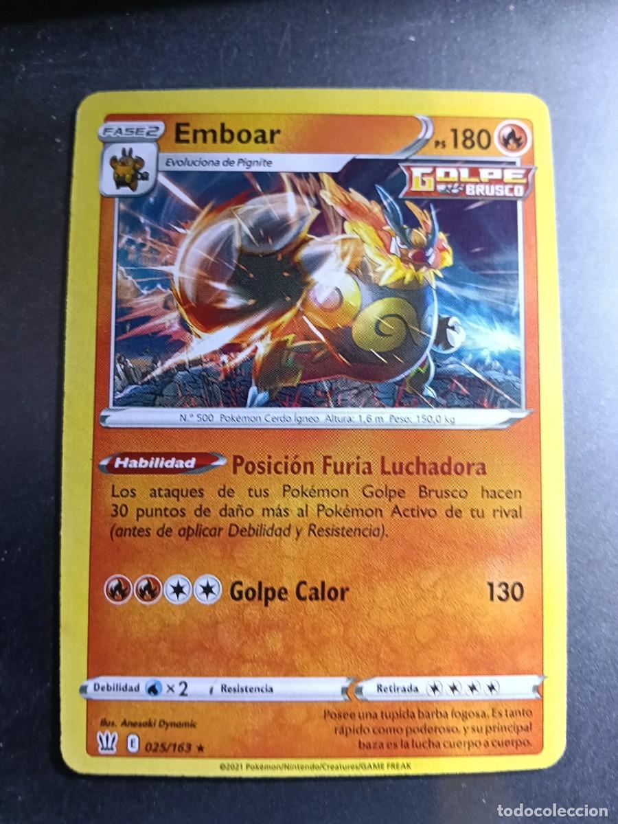 Trading cards: CROMO CARTA EMBOAR 25/163 POSICION FURIA LUCHADORA GOLPE CALOR N&deg;500 GOLPE BRUSCO POK&Eacute;MON 2021