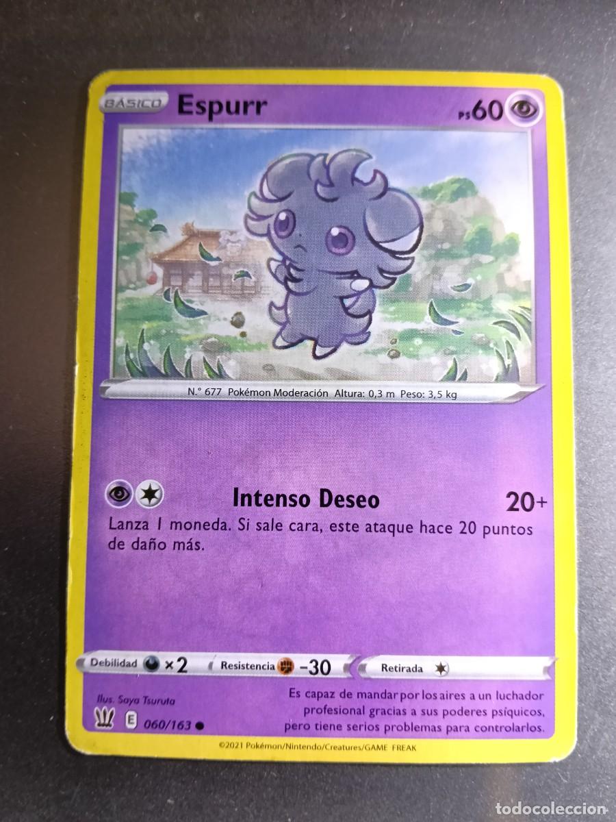 Trading cards: CROMO CARTA ESPURR 60/163 INTENSO DESEO N&deg;677 POK&Eacute;MON 2021