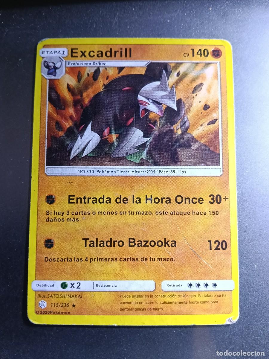 Trading cards: CROMO CARTA EXCADRILL 115/236 ENTRADA DE LA HORA ONCE TALADRO BAZOOKA N&deg;530 POK&Eacute;MON 2019