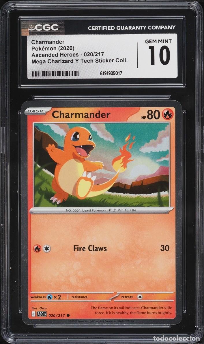 Trading cards: 2026 Pokemon Mega Evolution Ascended Heroes Tech Sticker Charmander #20 CGC 10