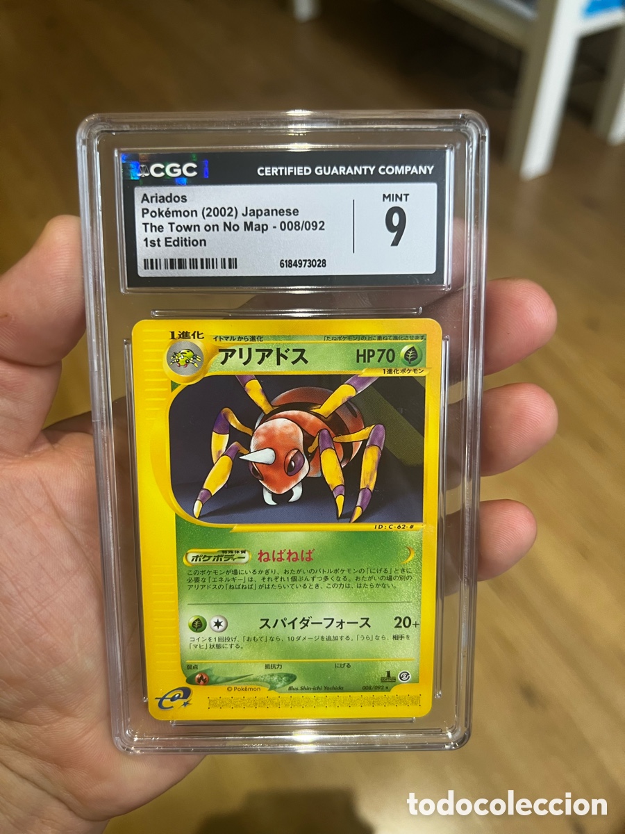Trading cards: 2002 Pokemon Japanese The Town On No Map 1st Edition Ariados #008 CGC 9 MINT