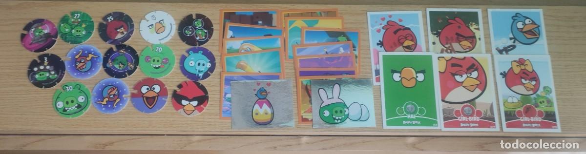 Figurine Collezionabili: Lote de 13 Tazos - 14 pegatinas y 6 cartas de Angry Birds - 2009/2014 - ver fotos.