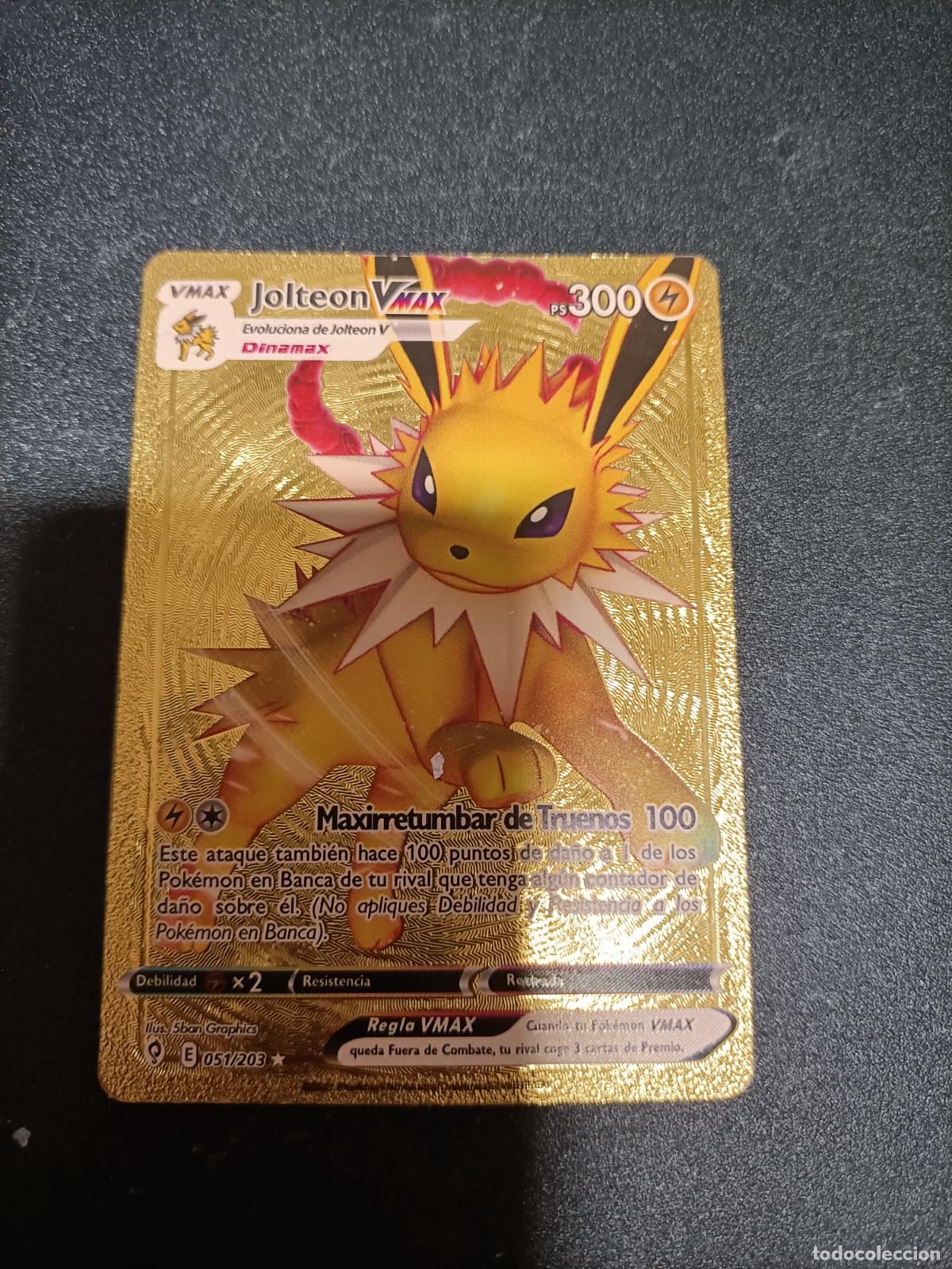 Trading cards: CARTA POKEMON DORADA JOLTEON VMAX 051/203
