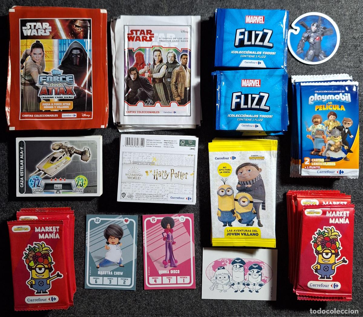 Cartes &agrave; &Eacute;changer: 143 sobres de Marvel / Star Wars / Minions / Playmobil / Harry Potter