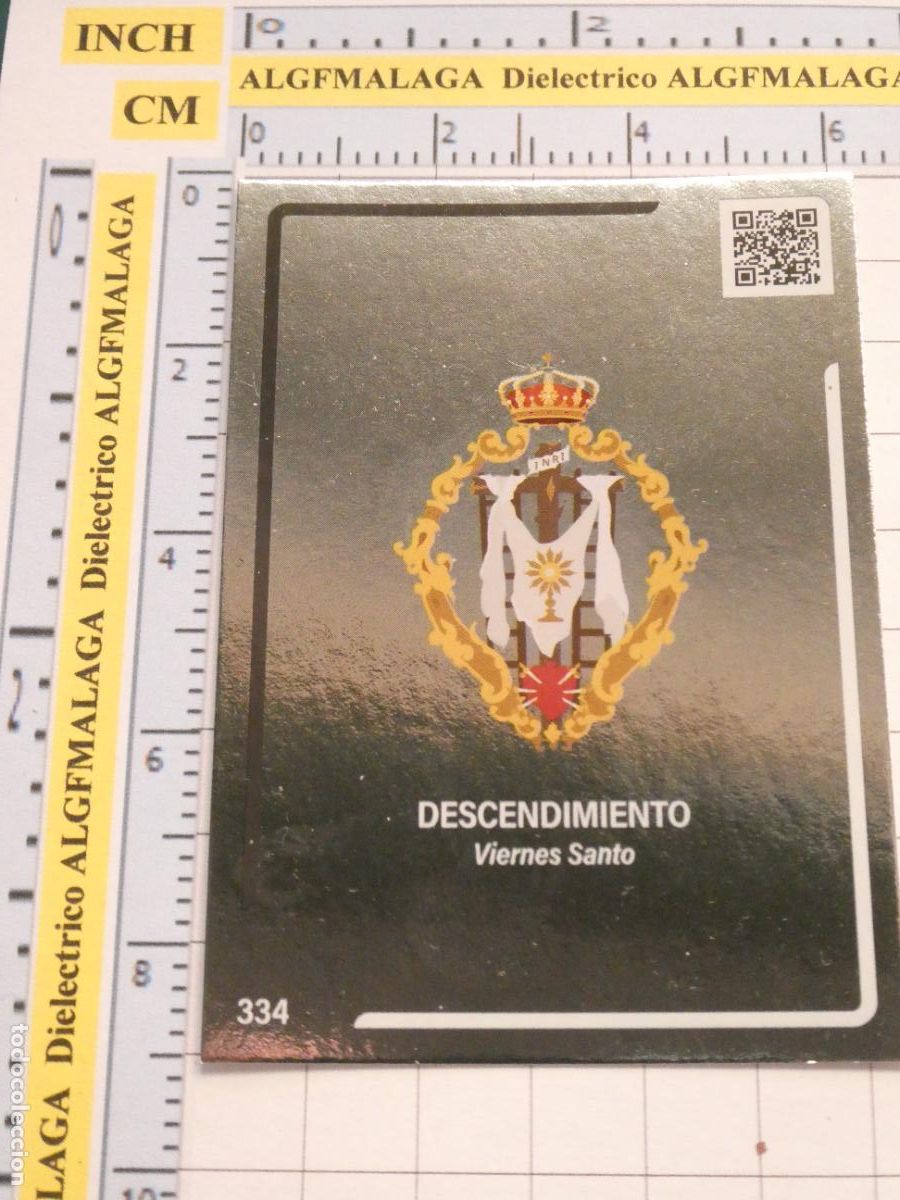Trading cards: TARJETA TRADING CARD CROMO RELIGIOSO SEMANA SANTA M&Aacute;LAGA. HOLY CARDS 334 DESCENDIMIENTO ESCUDO